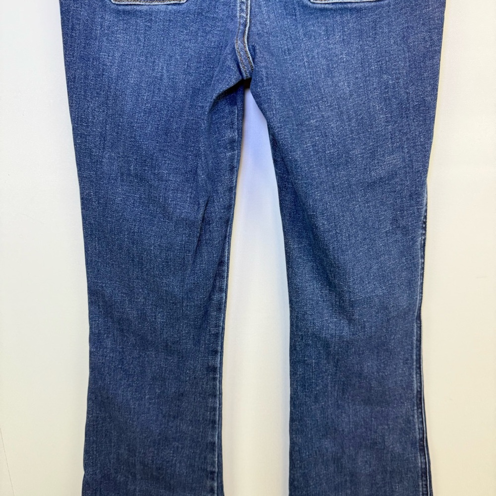 SPANX Flare Jeans with Patch Pockets Authentic Blue XS Tall shape wear Jeans - Picture 14 of 15